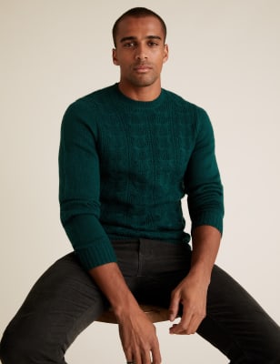 cable crew neck jumper