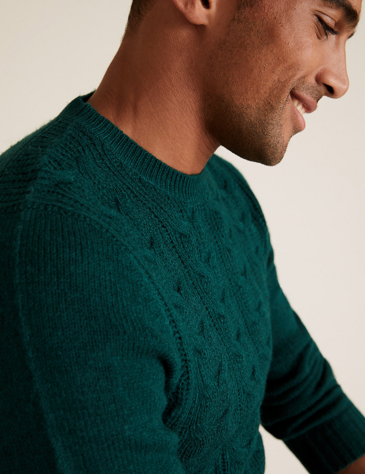 Recycled Super Soft Cable Crew Neck Jumper