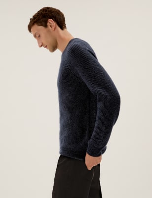 

Mens M&S Collection Super Soft Crew Neck Jumper - Navy, Navy