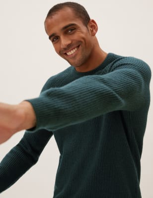 

Mens M&S Collection Super Soft Crew Neck Jumper - Green, Green