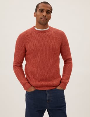 

Mens M&S Collection Superweicher Pullover mit Rundhalsausschnitt - Orange, Orange