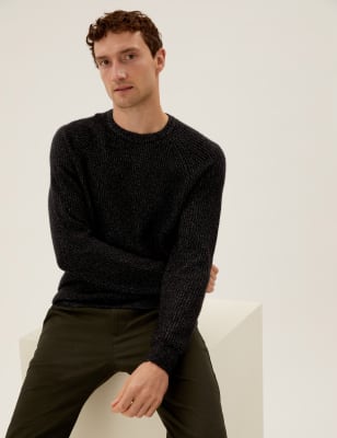 

Mens M&S Collection Superweicher Pullover mit Rundhalsausschnitt - Black, Black