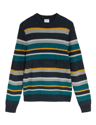 

M&S Collection Jersey acanalado de rayas con escote cerrado supersuaveMens - Blue Mix, Blue Mix