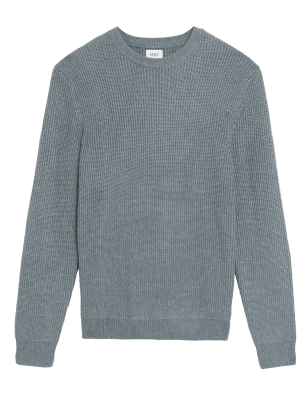 

Mens M&S Collection Super Soft Crew Neck Jumper - Dark Sage, Dark Sage