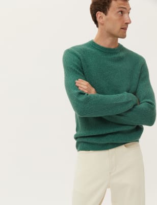 

Mens M&S Collection Supersoft Crew Neck Jumper - Green, Green