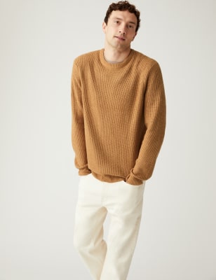 

Mens M&S Collection Superweicher Pullover mit Rundhalsausschnitt - Dark Yellow, Dark Yellow