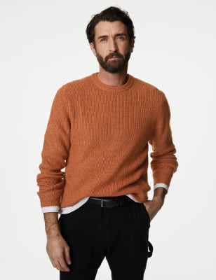 

Mens M&S Collection Supersoft Chunky Crew Neck Jumper - Burnt Orange, Burnt Orange