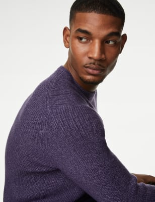 

Mens M&S Collection Supersoft Chunky Crew Neck Jumper - Dark Grape, Dark Grape