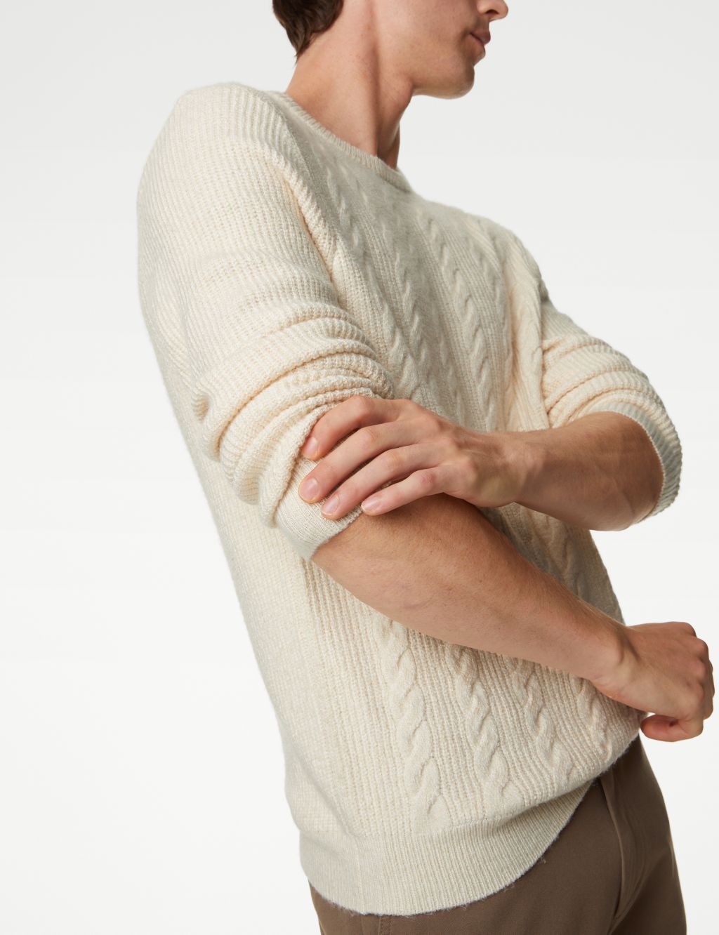 Supersoft Chunky Cable Crew Neck Jumper image 6