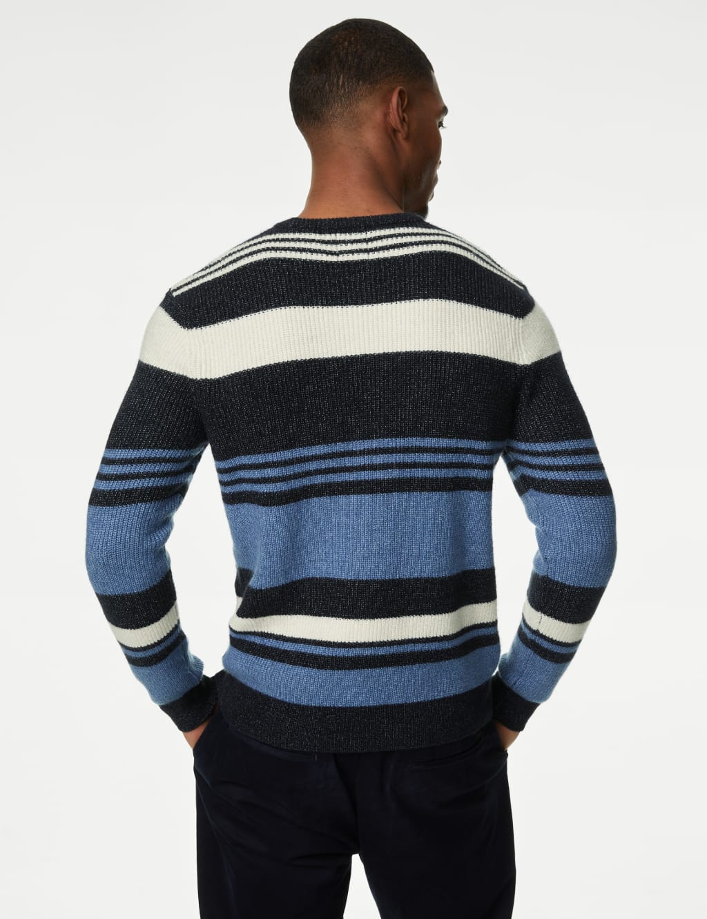 Supersoft Striped Chunky Crew Neck Jumper image 5