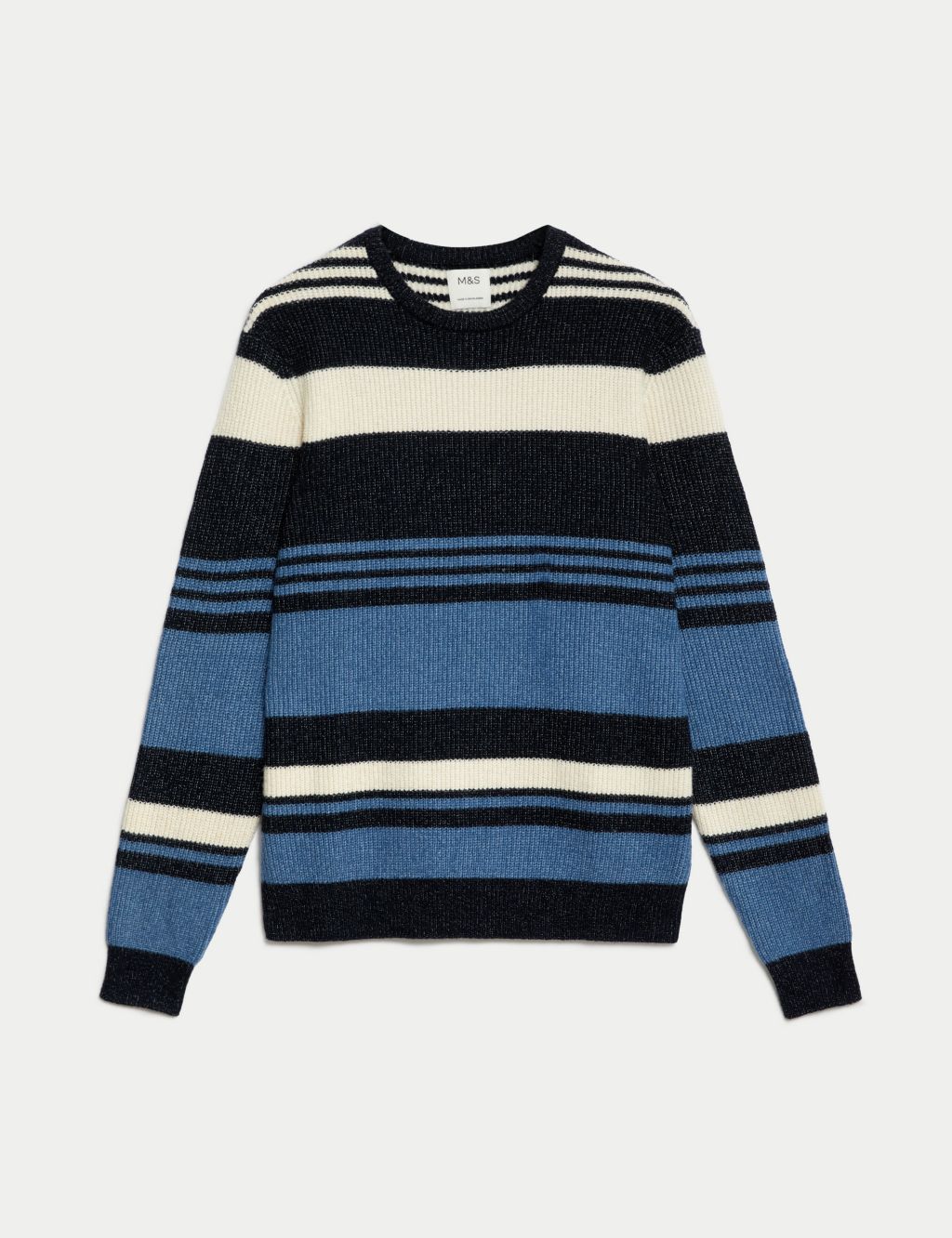 Supersoft Striped Chunky Crew Neck Jumper image 2