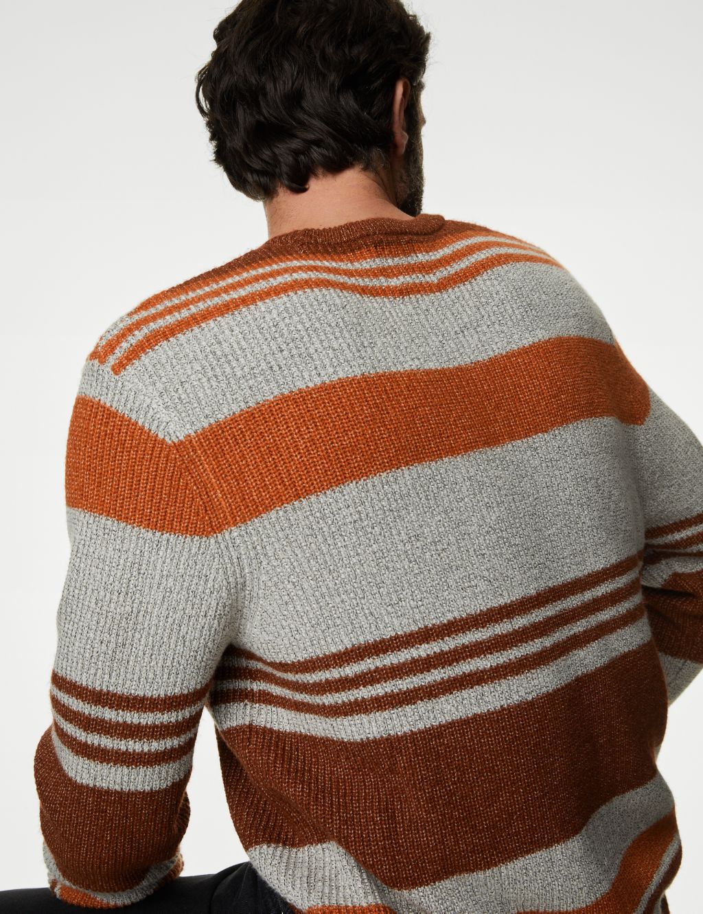 Supersoft Striped Chunky Crew Neck Jumper image 1