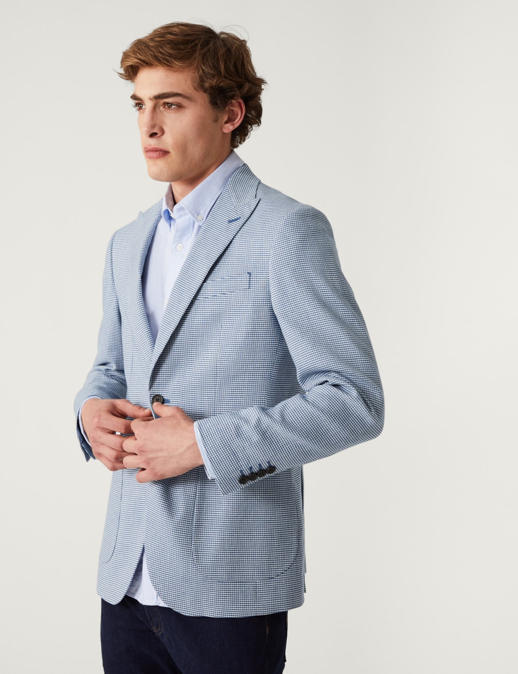Linen Blend Puppytooth Jacket image 2