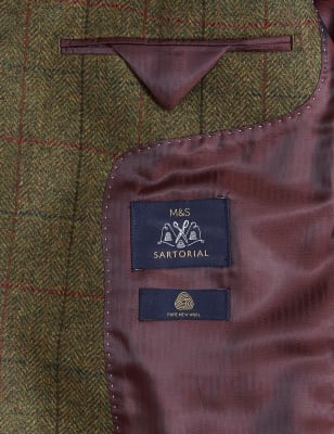 

M&S SARTORIAL Jacke aus reiner britischer Wolle mit Karomuster - Green, Green