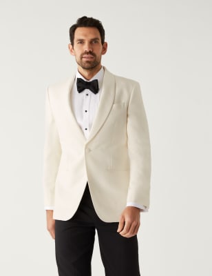 

M&S SARTORIAL Tailored Fit Wool Rich Tuxedo Jacket - Cream, Cream