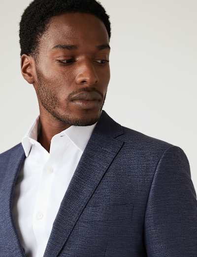 Linen Blend Herringbone Jacket