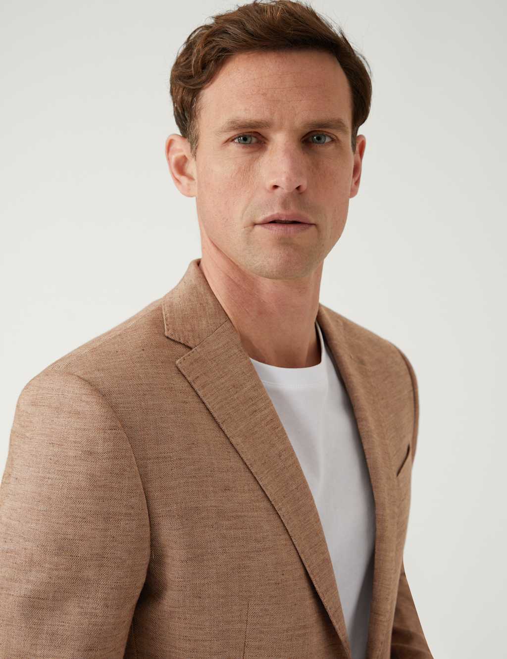 Linen Blend Herringbone Jacket image 3