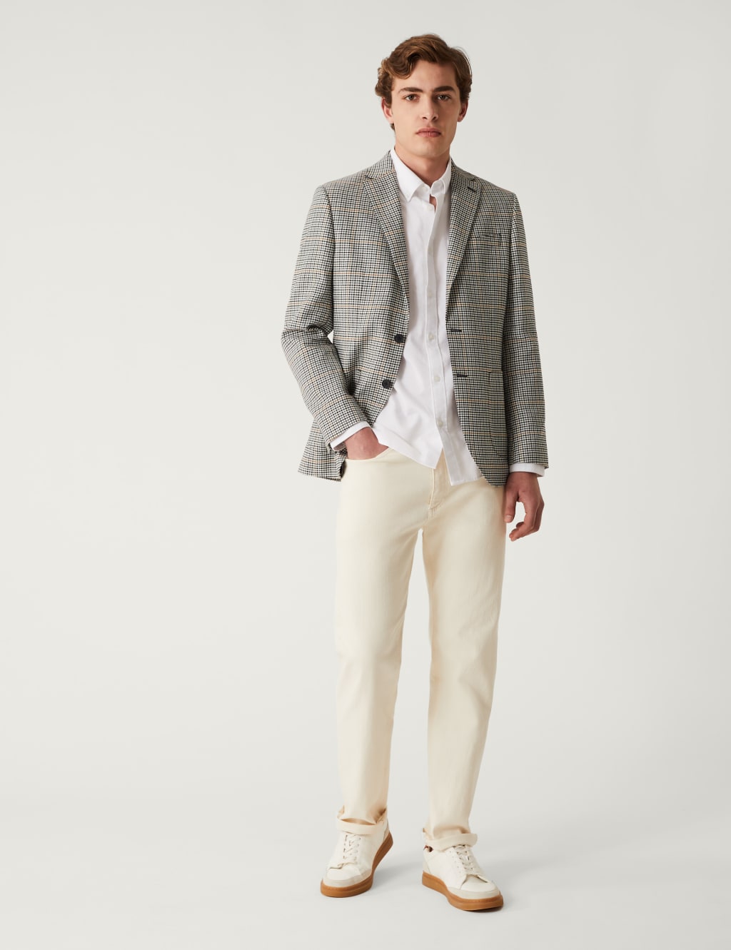 Italian Linen Blend Check Jacket image 1