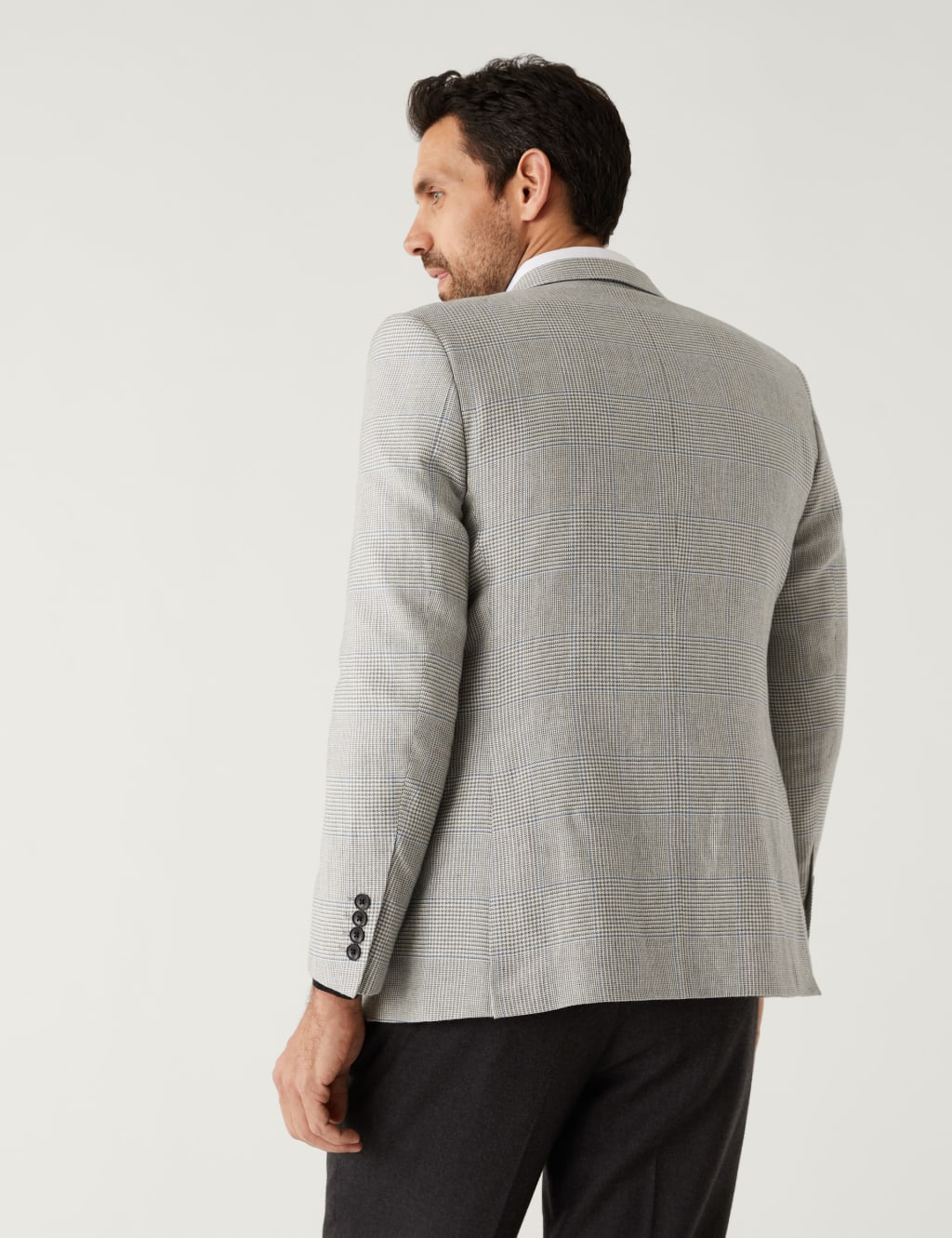 Linen Blend Check Jacket image 5