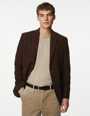 

Mens M&S Collection Italian Moleskin Blazer - Chocolate, Chocolate