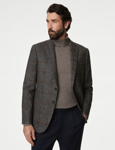 British Pure Wool Check Blazer