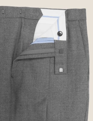 

M&S SARTORIAL Pantalón 100% lana de franela con pliegue únicoMens - Mid Grey, Mid Grey