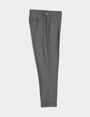 Pure Wool Flannel Suit Trousers