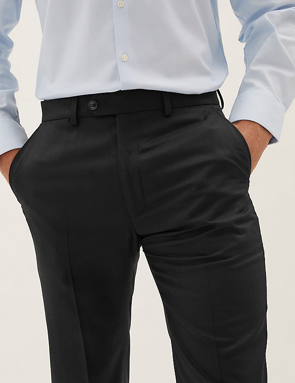 Pantalon van zuiver wol met uitstekende pasvorm en gladde voorkant