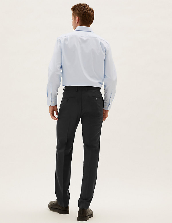Tailored Fit Pure Wool Flat Front Trousers