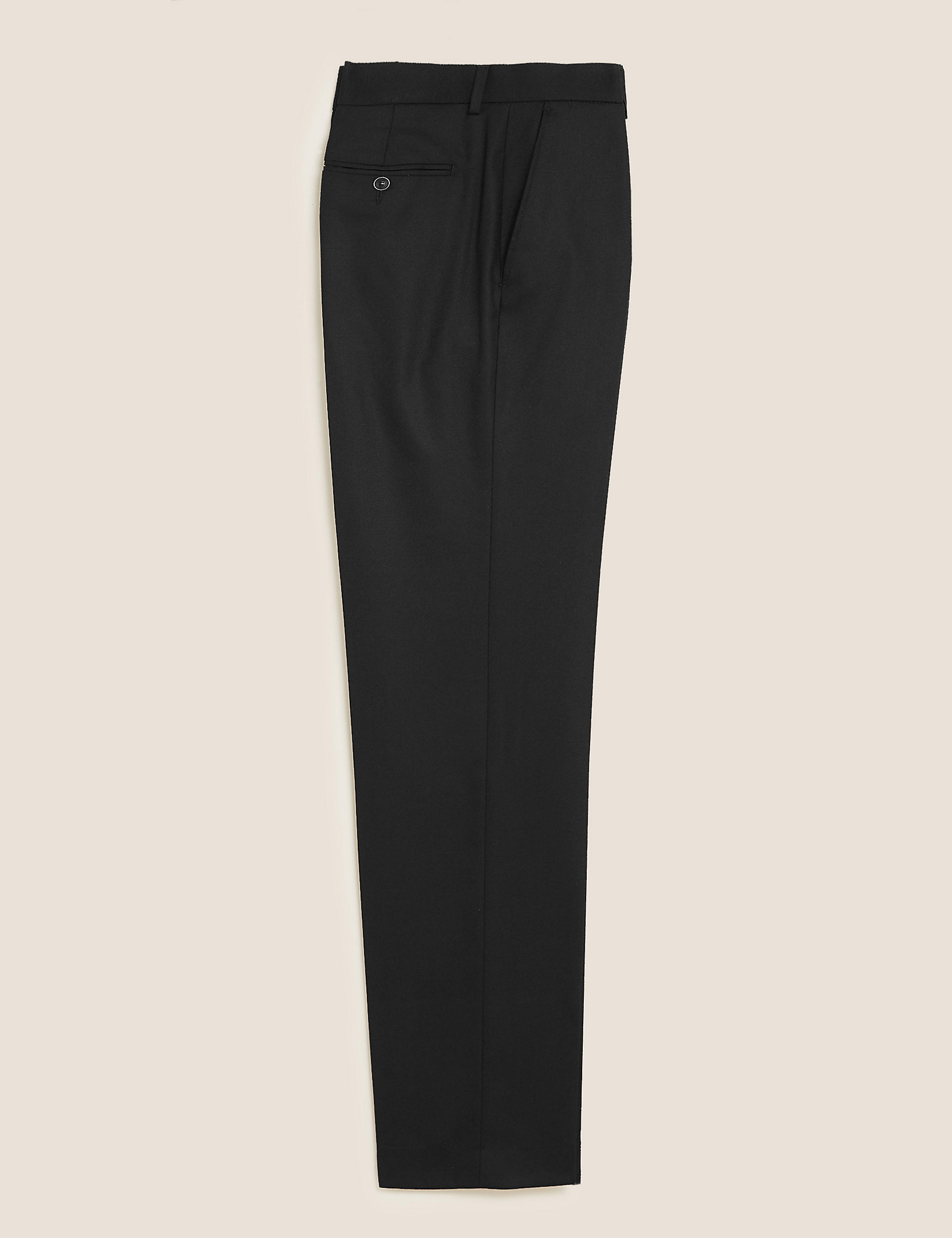 Pantalon van zuiver wol met uitstekende pasvorm en gladde voorkant
