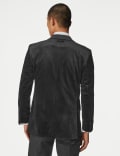 Schmal geschnittene Samtjacke mit Spitzrevers