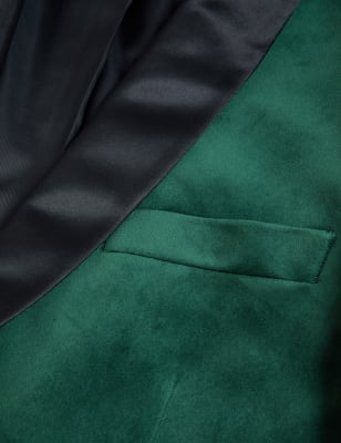 

M&S Collection Blazer de terciopelo con solapa redonda - Emerald, Emerald
