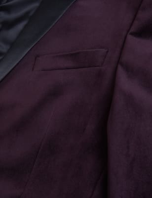 

M&S Collection Blazer aus Samt mit Schalreverskragen - Burgundy, Burgundy
