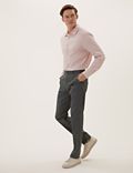 Slim Fit Flat Front Trousers
