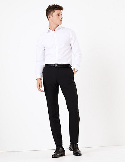 Skinny Fit Flat Front Trousers