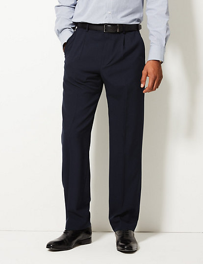 Crease Resistant Single Pleat Trousers