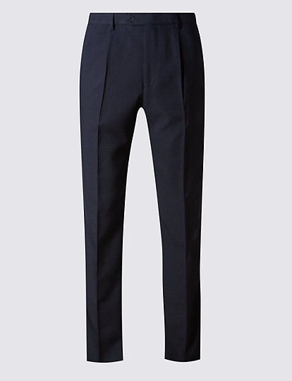 Crease Resistant Single Pleat Trousers