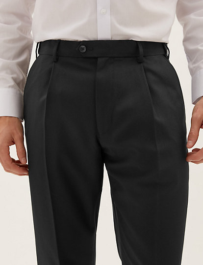 Regular Fit Single Pleat Trousers