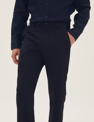 M&S Mens Big & Tall Regular Fit Flat Front Trousers