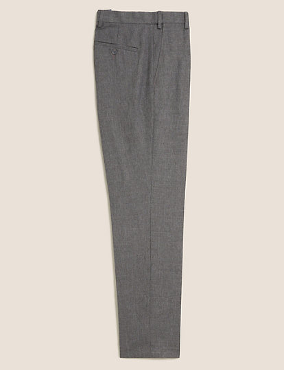 Regular Fit Flat Front Trousers