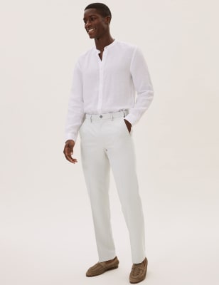 Regular Fit Flat Front Trousers