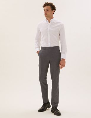 M&S Mens 2 Pack Slim Fit Flat Front Trousers
