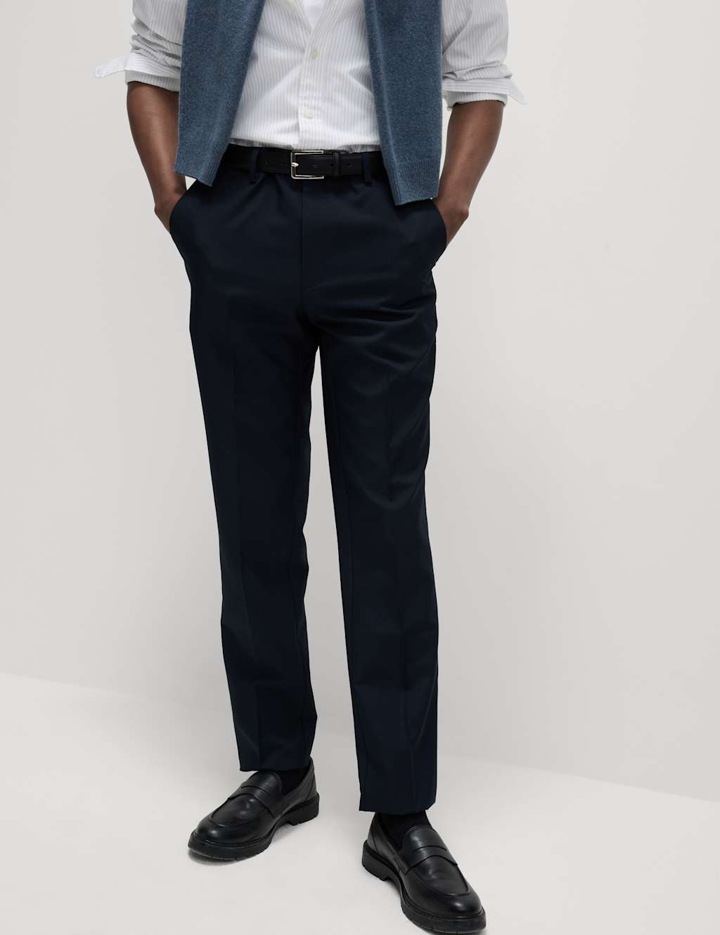 Mens slim 2025 fit trousers black