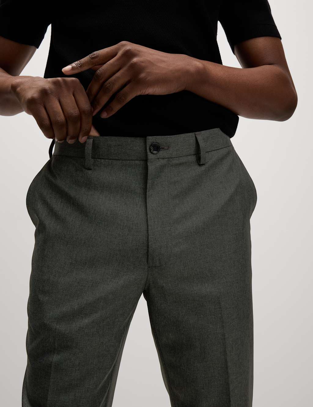 Mens smart casual black trousers hotsell