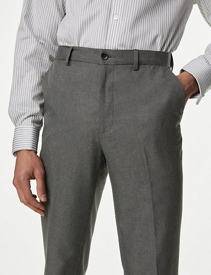 Crease Resistant Slim Fit Flexi Waist Trouser