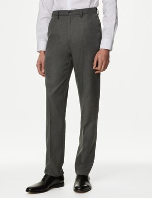 

Mens M&S Collection Big & Tall Regular Fit Trousers with Active Waist - Grey, Grey