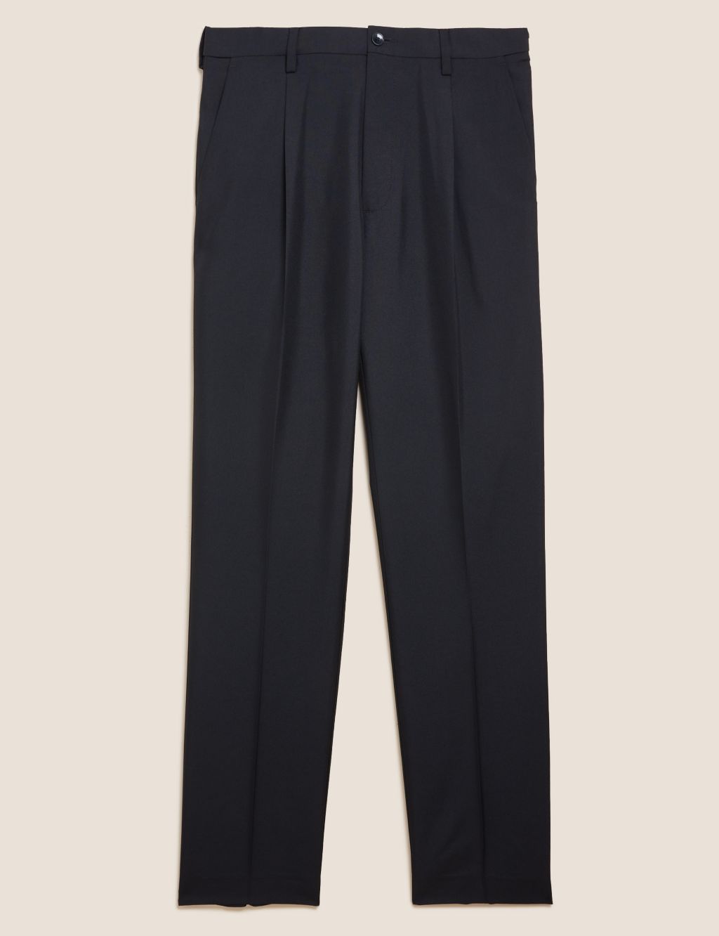 Regular Fit Single Pleat Trousers with Active Waist image 7