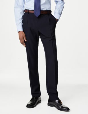 Regular Fit Single Pleat Trousers - LU