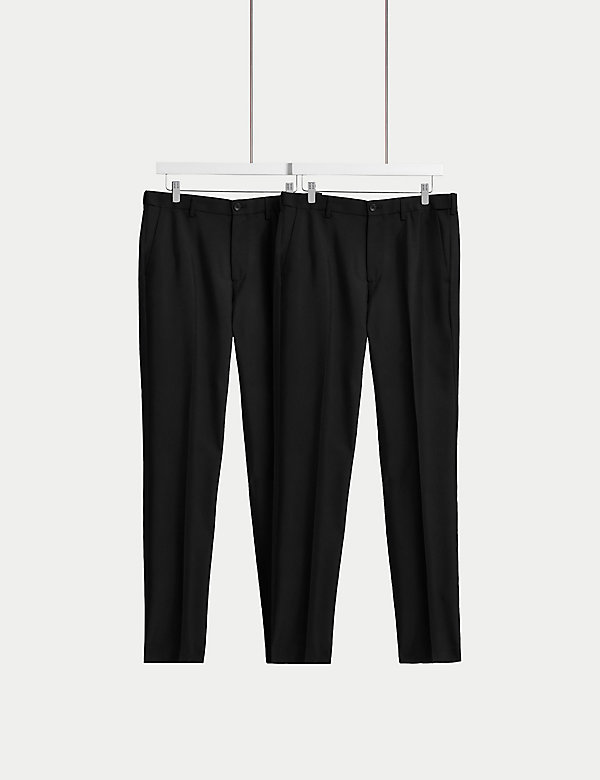 2pk Slim Fit Active Waist Trousers - CY