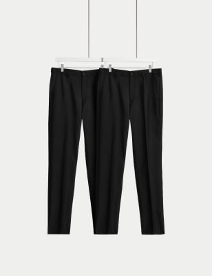 2pk Regular Fit Crease Resist Trousers - AT